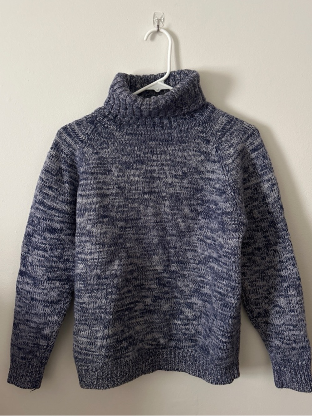 Cozy Wool Navy Marled Turtleneck Sweater